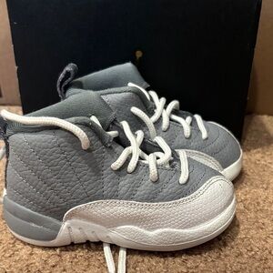 Jordan Kids Gray and White Sneakers